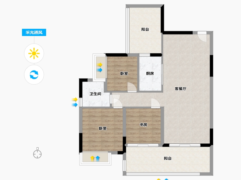 广东省-广州市-好美华庭-88.00-户型库-采光通风