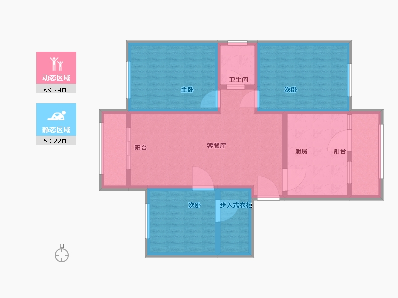 天津-天津市-龙居花园-110.00-户型库-动静分区