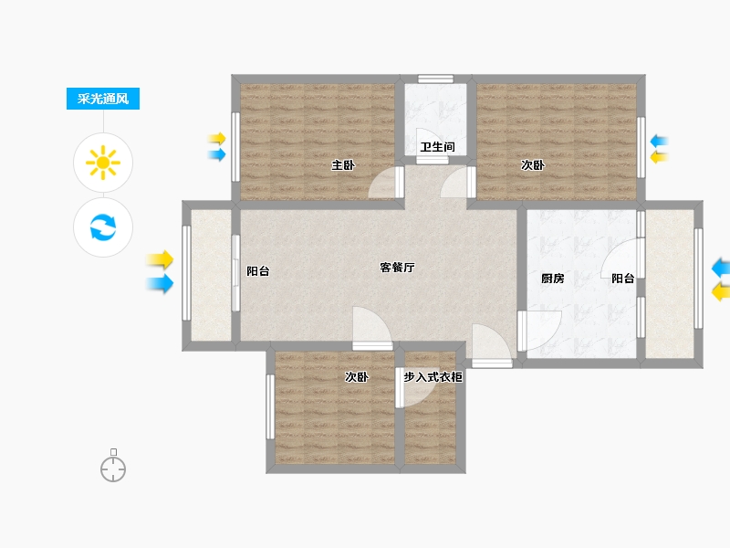 天津-天津市-龙居花园-110.00-户型库-采光通风