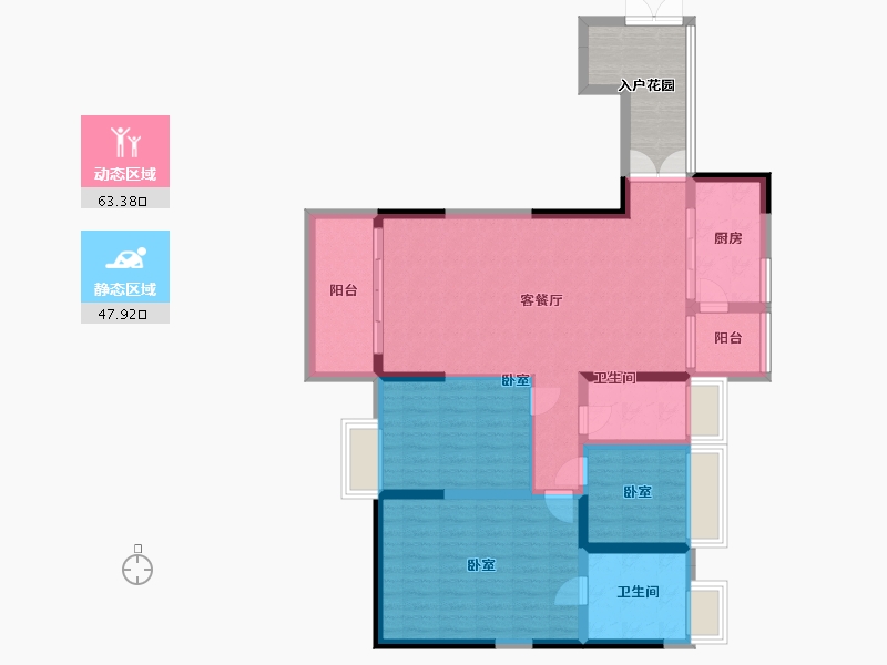 广东省-广州市-中惠壁珑湾-107.71-户型库-动静分区