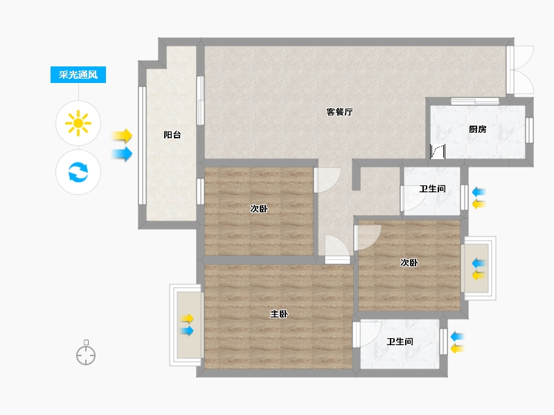 湖北省-黄冈市-铁投书香林语-87.50-户型库-采光通风