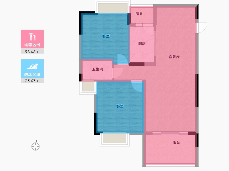 广东省-广州市-好美华庭-76.00-户型库-动静分区