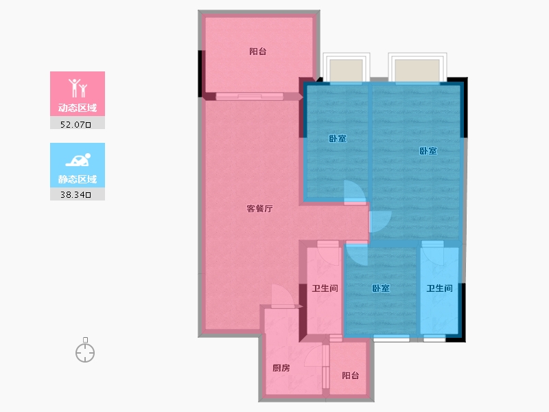 广东省-广州市-逸涛湾-80.09-户型库-动静分区