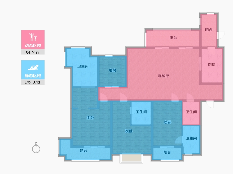 江苏省-徐州市-玺悦龙城住宅-170.25-户型库-动静分区