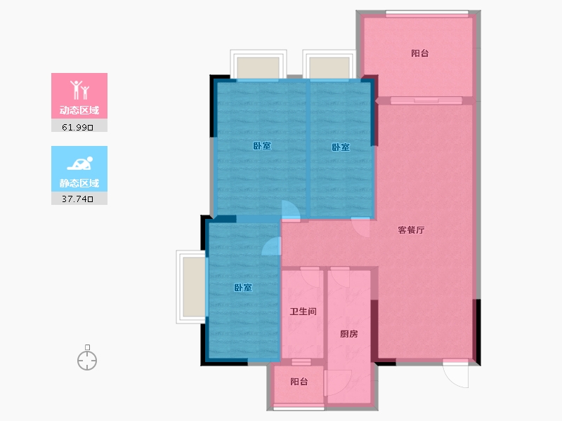 广东省-广州市-逸涛湾-89.97-户型库-动静分区