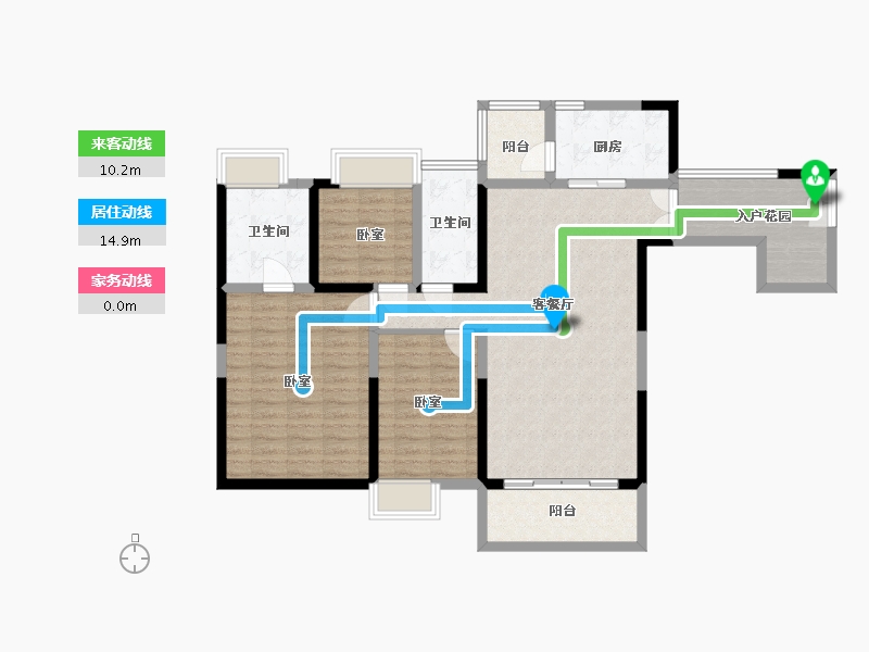 广东省-广州市-中惠壁珑湾-110.75-户型库-动静线