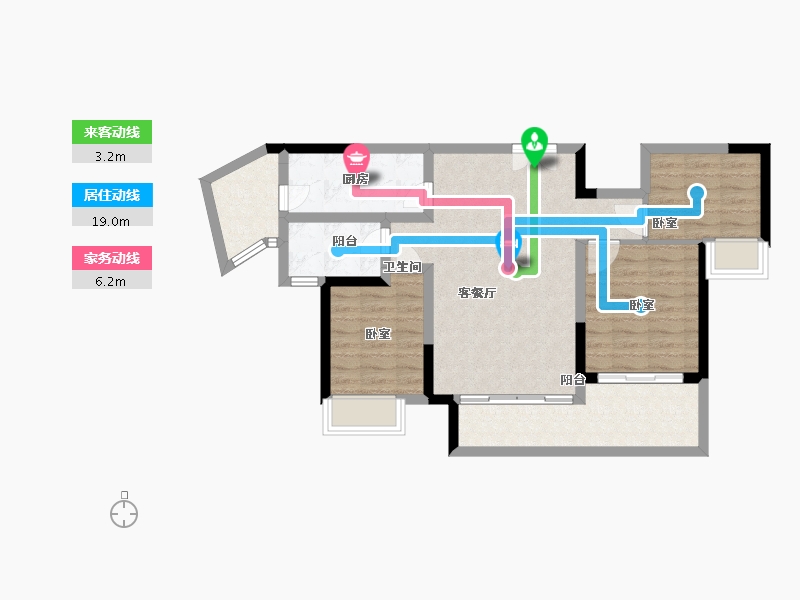 广东省-广州市-中惠壁珑湾-76.00-户型库-动静线