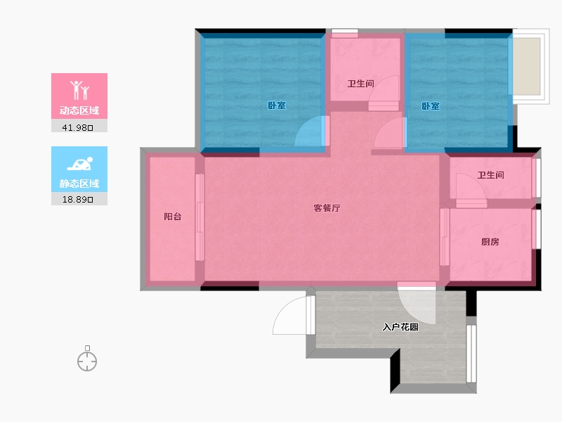 广东省-广州市-中惠壁珑湾-61.36-户型库-动静分区