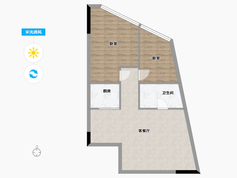 广东省-广州市-中惠壁珑湾-65.47-户型库-采光通风