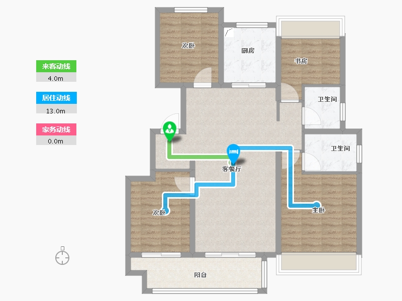 安徽省-芜湖市-伟星天境-105.00-户型库-动静线