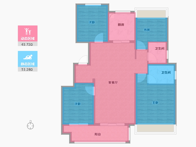 安徽省-芜湖市-伟星天境-105.00-户型库-动静分区