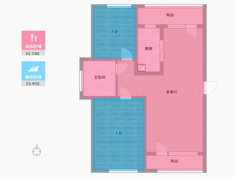 辽宁省-营口市-帝景豪园-80.93-户型库-动静分区