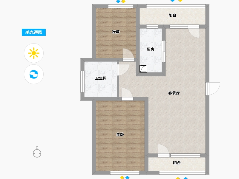 辽宁省-营口市-帝景豪园-80.93-户型库-采光通风