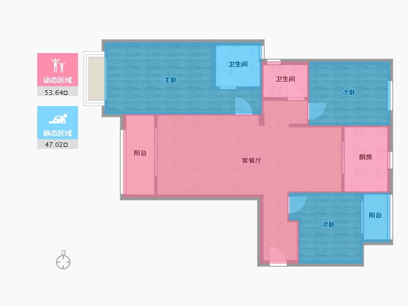 湖北省-武汉市-弘阳印月府-91.80-户型库-动静分区