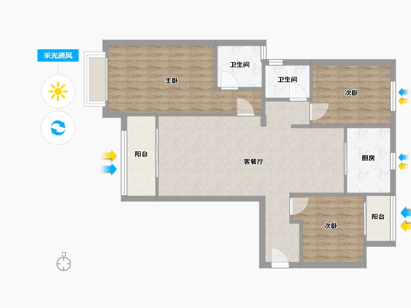 湖北省-武汉市-弘阳印月府-91.80-户型库-采光通风