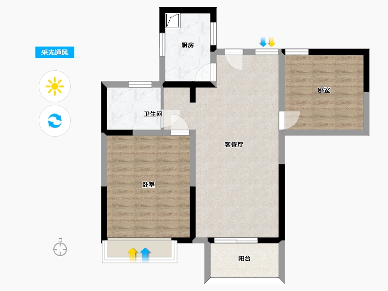 江苏省-南京市-天润城-70.94-户型库-采光通风