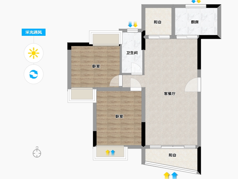 广东省-广州市-华南新城-74.36-户型库-采光通风