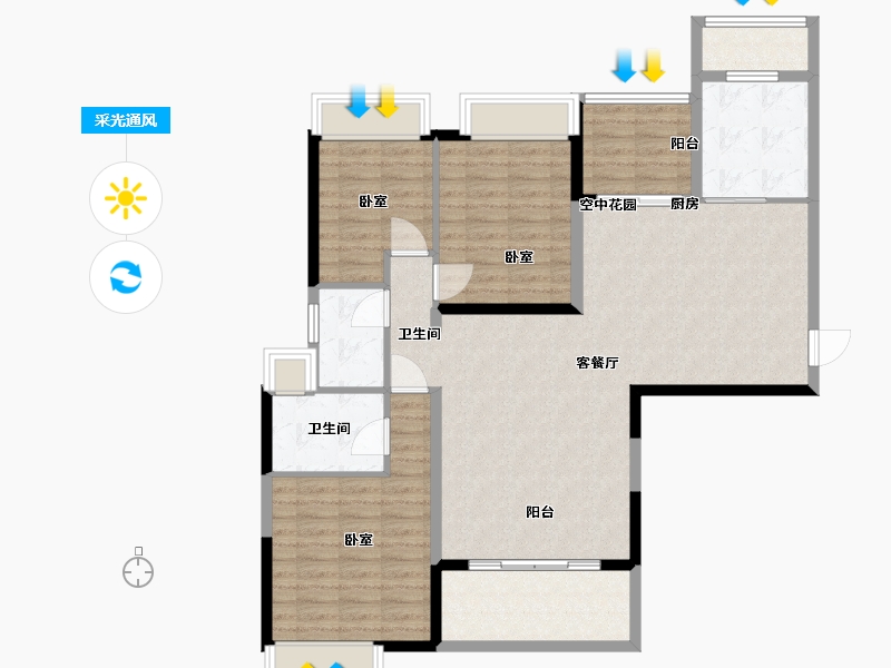 广东省-广州市-华南新城-114.00-户型库-采光通风