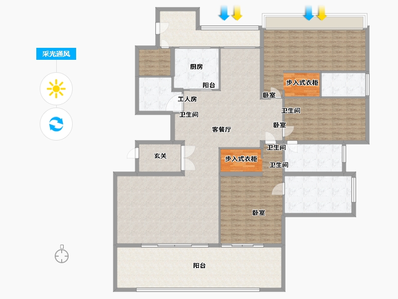 广东省-广州市-新天半山墅-217.27-户型库-采光通风