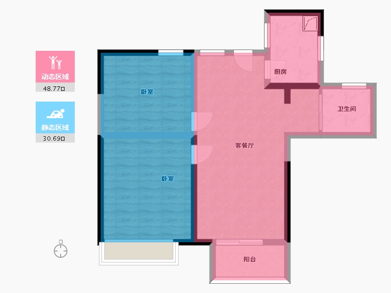 江苏省-南京市-天润城-70.53-户型库-动静分区