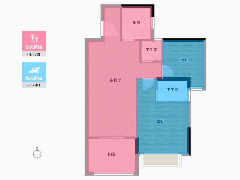 广东省-汕头市-香樟美地-64.00-户型库-动静分区