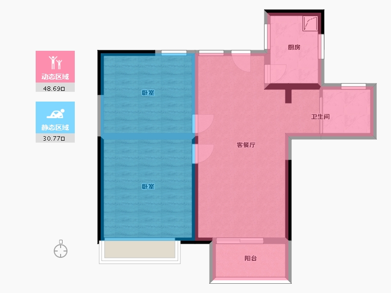 江苏省-南京市-天润城-70.53-户型库-动静分区