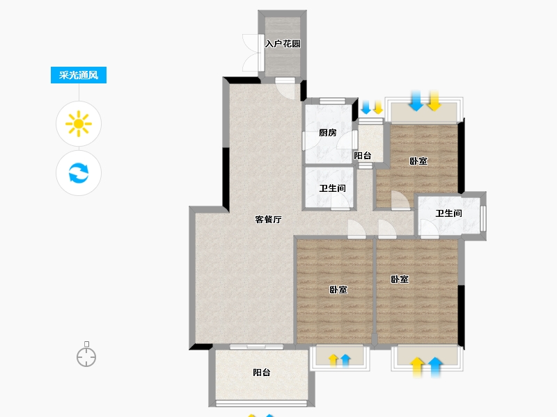 广东省-广州市-路劲悦峰-100.56-户型库-采光通风