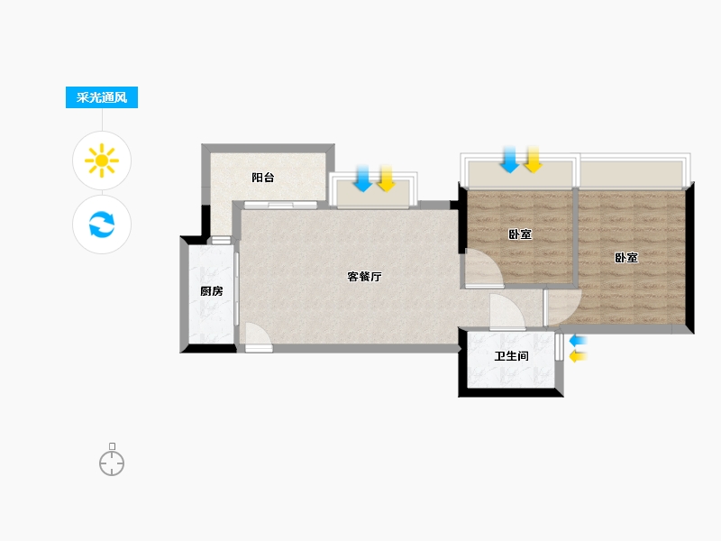 广东省-广州市-路劲悦峰-64.20-户型库-采光通风