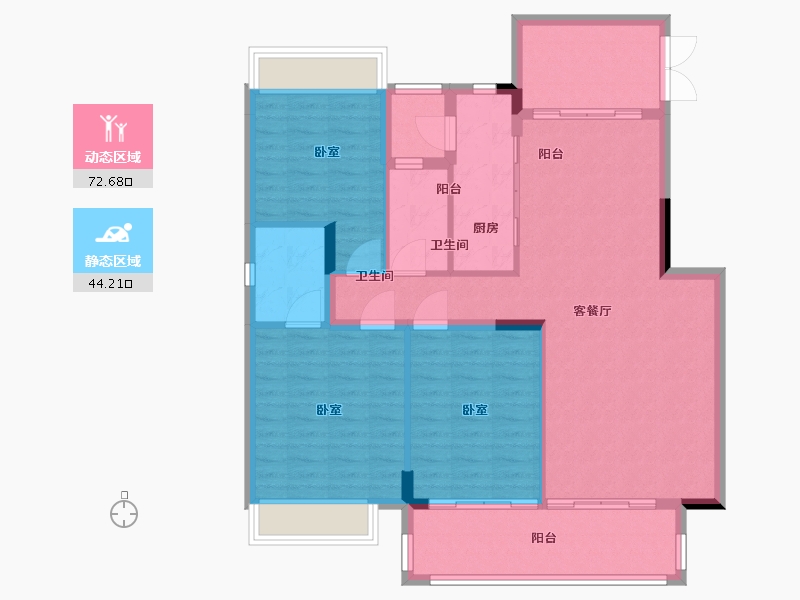 广东省-广州市-路劲悦峰-106.36-户型库-动静分区