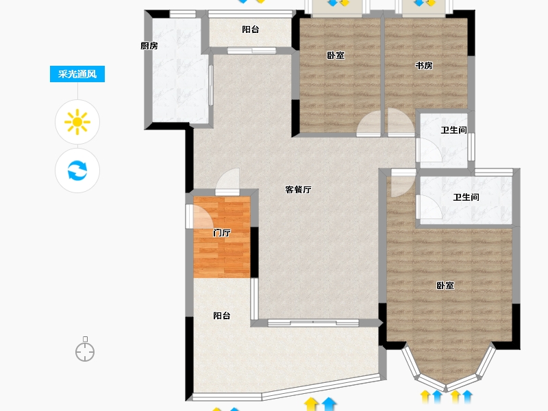 广东省-广州市-华南新城-114.00-户型库-采光通风