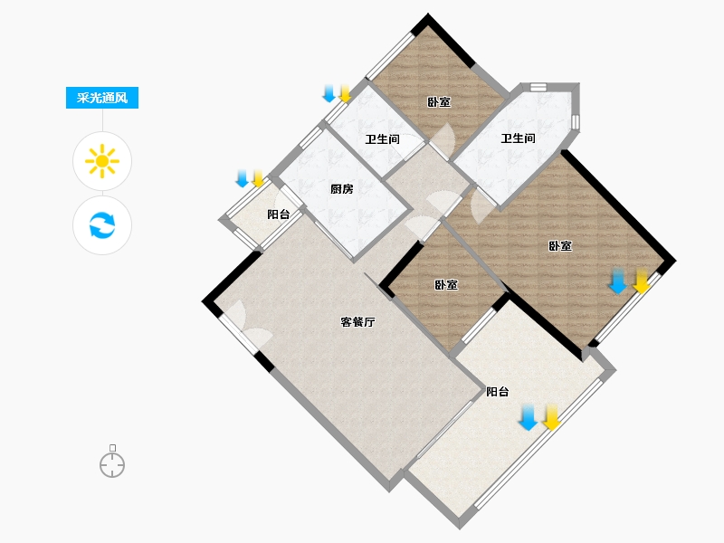 广东省-广州市-越秀滨海珺城-120.00-户型库-采光通风