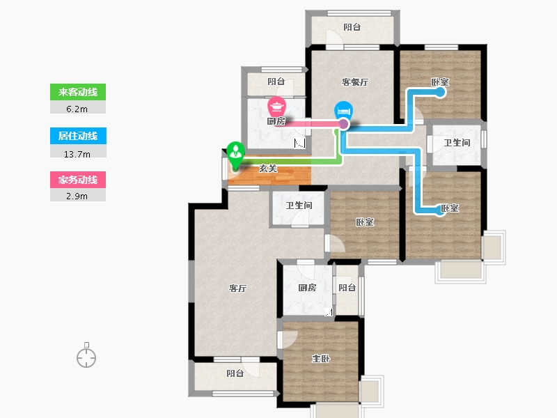 天津-undefined-天津湾海景文苑-137.06-户型库-动静线