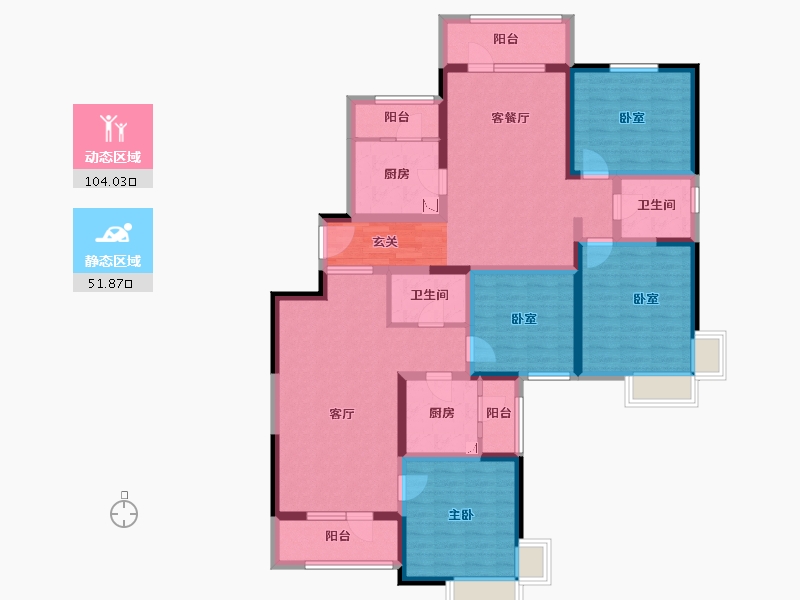 天津-undefined-天津湾海景文苑-137.06-户型库-动静分区