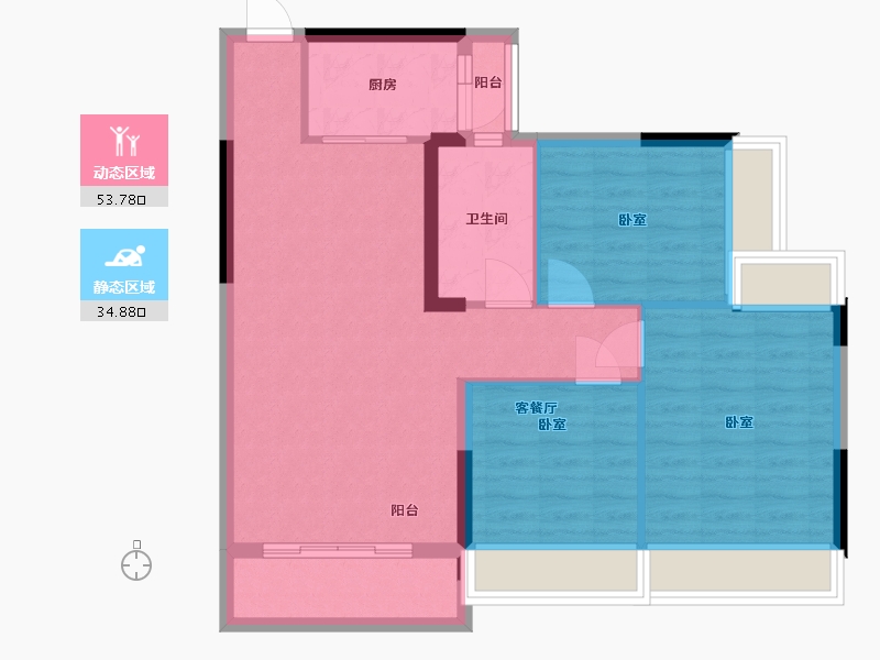 广东省-广州市-汇东国际花园-79.82-户型库-动静分区