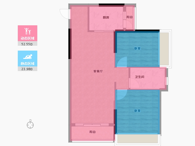 广东省-广州市-汇东国际花园-69.01-户型库-动静分区