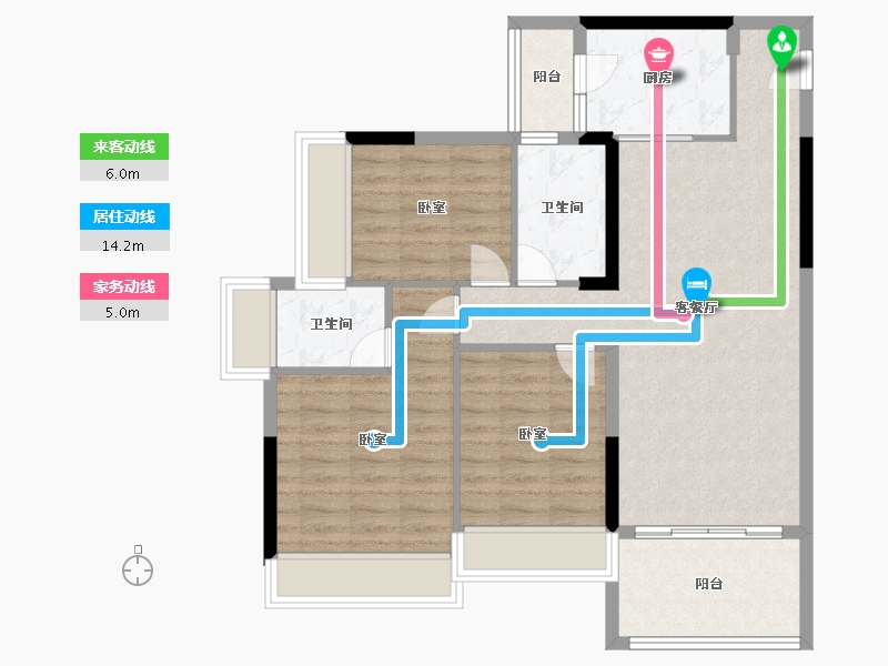 广东省-广州市-汇东国际花园-88.00-户型库-动静线