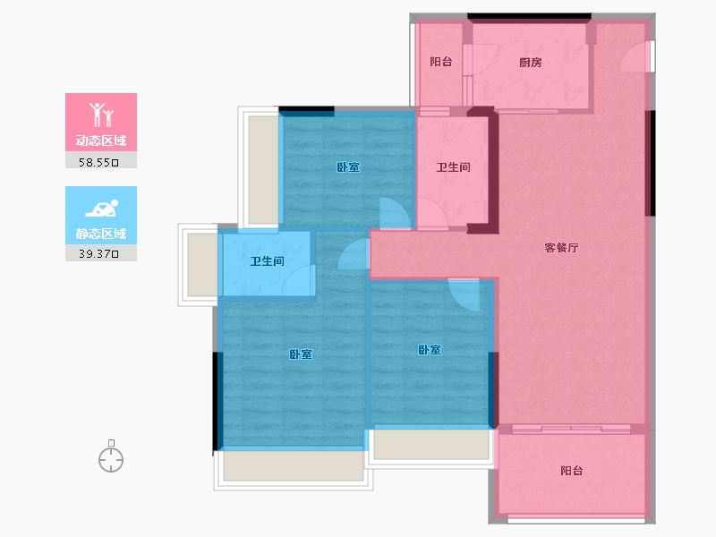 广东省-广州市-汇东国际花园-88.00-户型库-动静分区