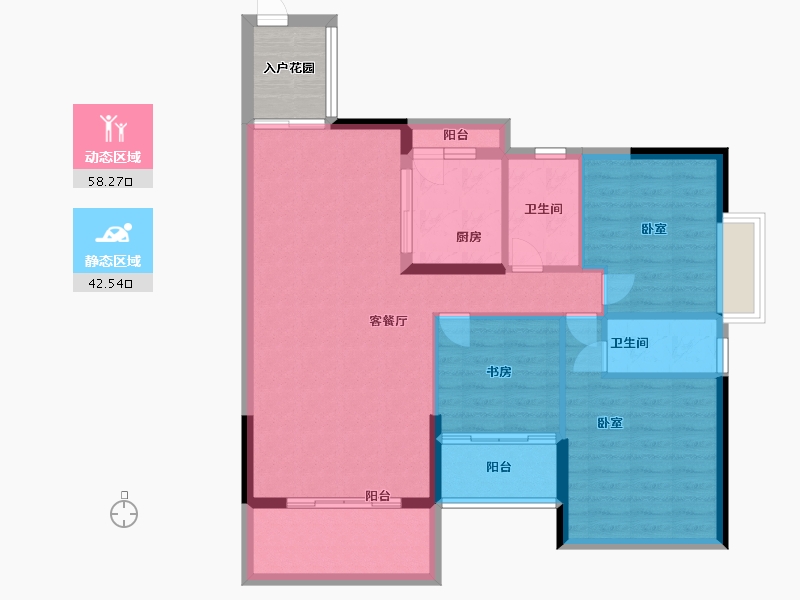 广东省-广州市-汇东国际花园-95.01-户型库-动静分区