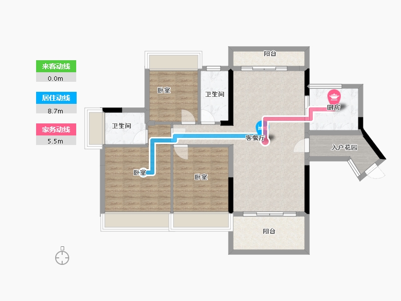 广东省-广州市-汇东国际花园-98.94-户型库-动静线