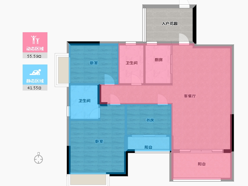 广东省-广州市-汇东国际花园-96.00-户型库-动静分区