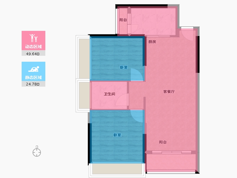 广东省-广州市-汇东国际花园-67.01-户型库-动静分区