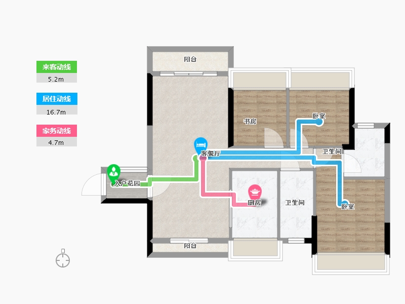 广东省-广州市-汇东国际花园-88.00-户型库-动静线