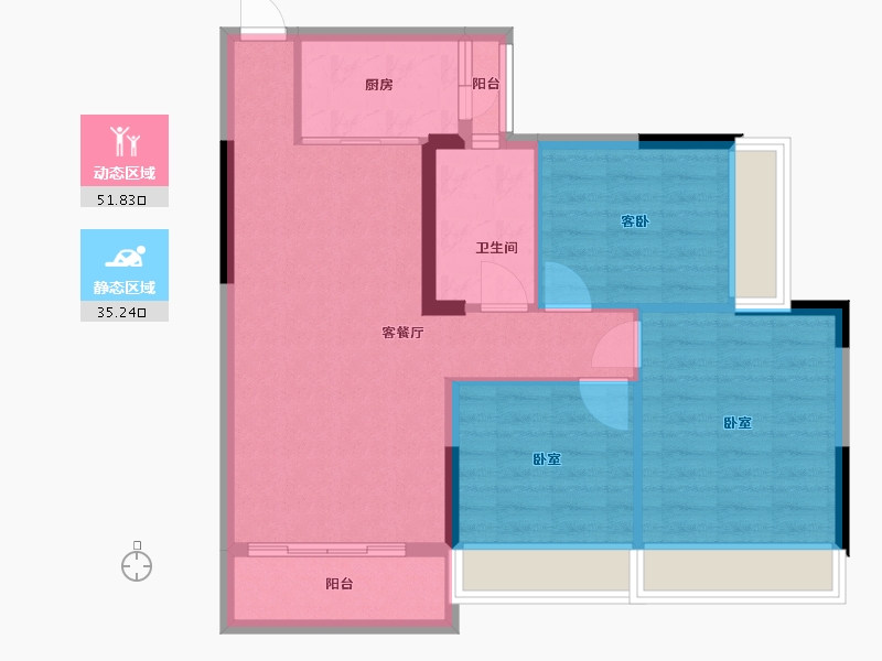 广东省-广州市-汇东国际花园-78.33-户型库-动静分区