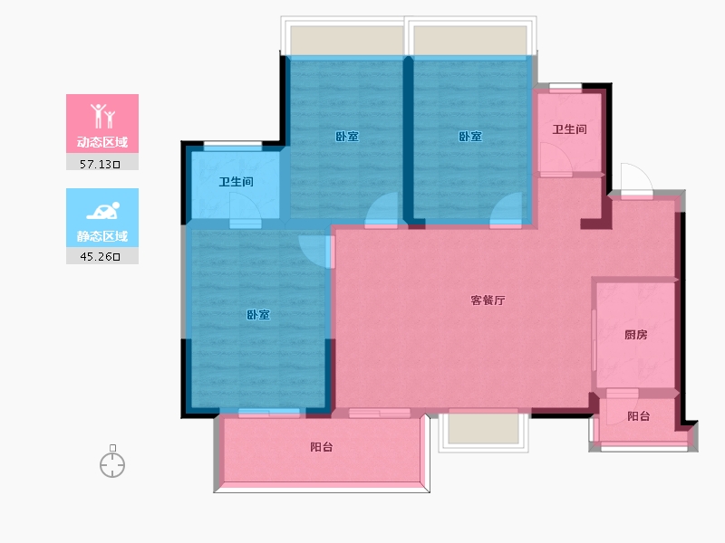 四川省-绵阳市-世贸-91.08-户型库-动静分区