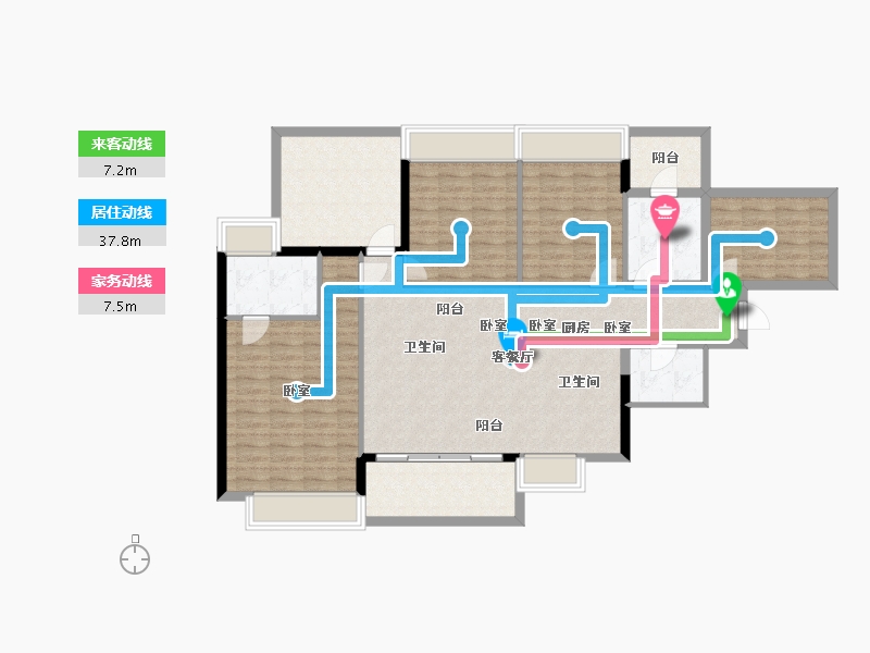 广东省-深圳市-万科翰邻城-126.02-户型库-动静线