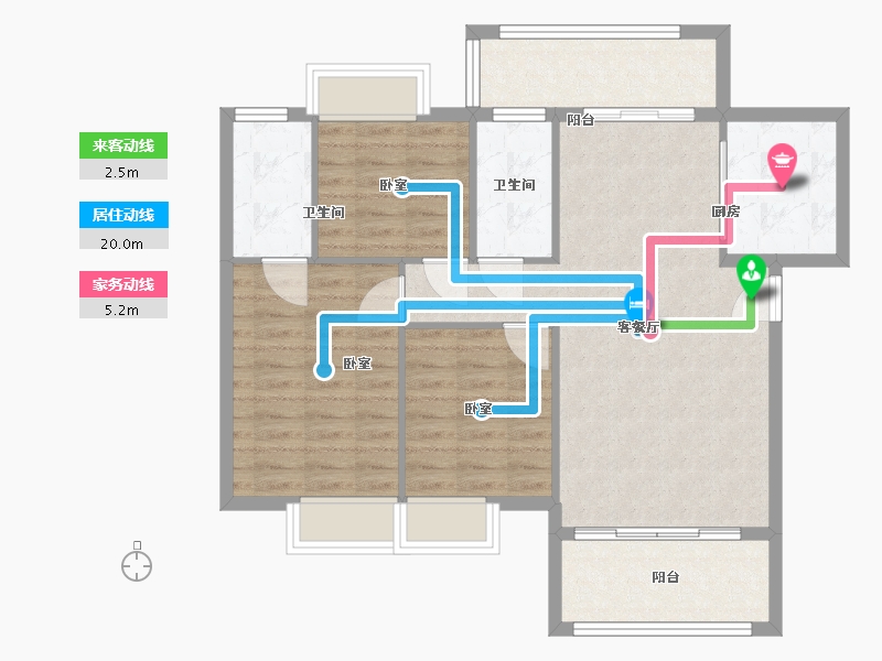 广东省-韶关市-顺景家园-90.00-户型库-动静线