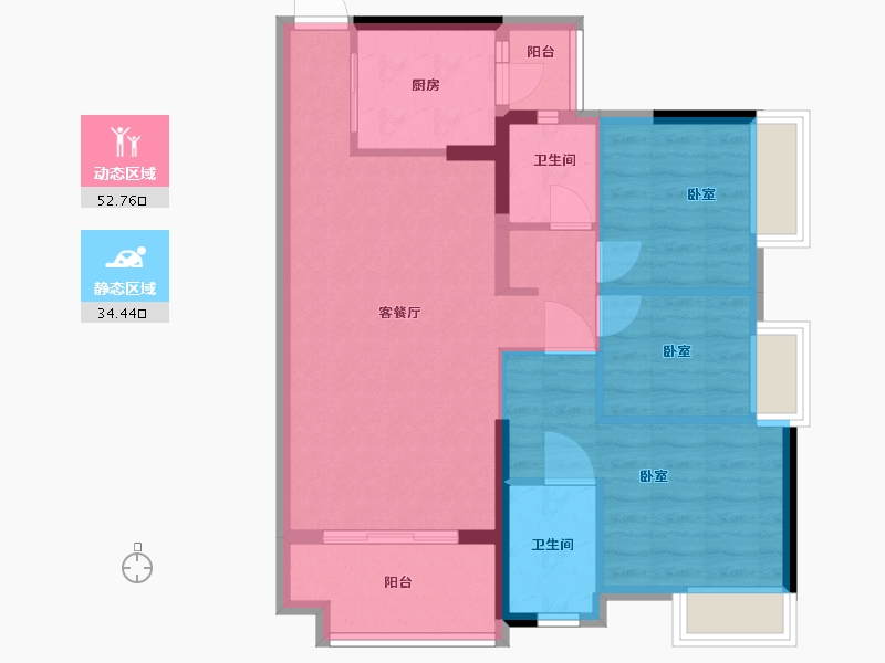 广东省-广州市-万科东荟城-78.00-户型库-动静分区