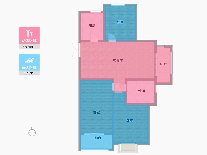 江苏省-泰州市-金通玉兰园-104.00-户型库-动静分区