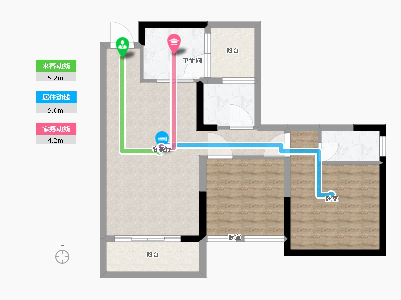 广东省-韶关市-卓越雅苑-72.00-户型库-动静线