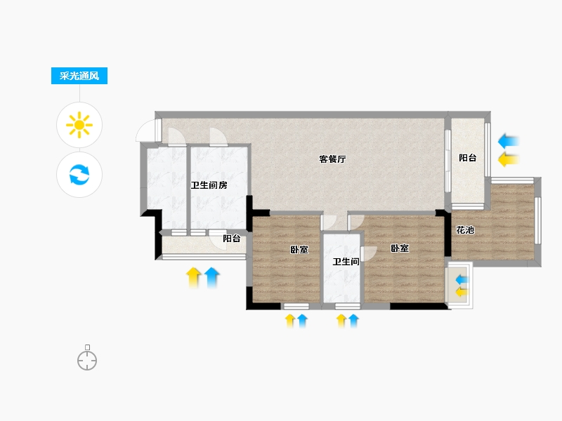 广东省-广州市-云山名都-84.01-户型库-采光通风